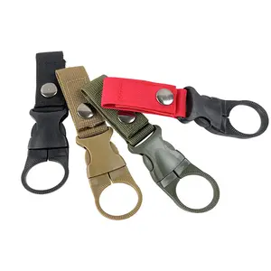 Desain baru pemegang botol air klip botol air gesper Hook pemegang gantungan kunci nilon taktis Outdoor Gear Carabiner gantungan kunci