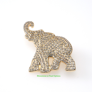 Elefante de Cristal Broche Pin Rhinestone Broche Material da Liga das Mulheres Personalizadas para Casamentos e Festas-Dongguan Jóias - Product Image 4