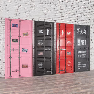 Puerta de metal pesado estilo almacén, con arte en hierro, para exhibición, bar, <span class=keywords><strong>restaurante</strong></span>, decoración vintage, estatua, baño personalizado, puerta americana - Product Image 2