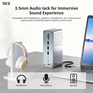 Base de Conexión <span class=keywords><strong>USB</strong></span>-<span class=keywords><strong>C</strong></span> 13 en 1, 4K 60Hz, VGA, <span class=keywords><strong>Ethernet</strong></span>, <span class=keywords><strong>USB</strong></span>-<span class=keywords><strong>A</strong></span>, <span class=keywords><strong>USB</strong></span>-<span class=keywords><strong>C</strong></span> PD, Lector de Tarjetas SD, Hub de Aluminio, Carga Rápida 3A para MacBook - Product Image 3
