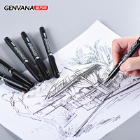 Ensemble de marqueurs à pointe fine permanente GENVANA pour l'architecture et le dessin, 9 stylos feutres fins