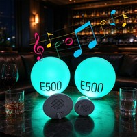 Lampe sphérique audio LED lumineuse avec logo personnalisé, lumière de nuit sans fil pour restaurant, salon