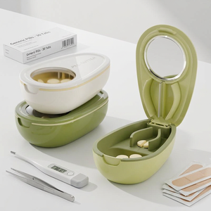 เครื่องตัดยาพร้อมกล่องเก็บยา วัสดุซิลิโคนสีเขียวสำหรับเก็บยา - Product Image 5