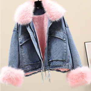 TONGYANG Warm Bomber <strong>Women</strong> Winter <strong>Jacket</strong> Coat Female Jeans <strong>Jacket</strong> Basic Ladies Top Windbreaker <strong>Denim</strong> <strong>Jackets</strong> Overcoat Plus Size - Product Image 3