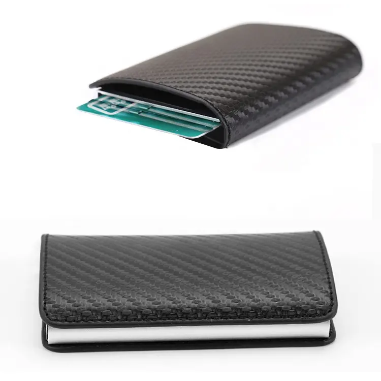 Porte-cartes en aluminium avec blocage RFID, porte-cartes en cuir PU, portefeuille pour hommes
