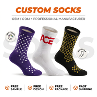 Chaussettes de course professionnelles personnalisables avec logo |   Chaussettes de sport respirantes antidérapantes en coton peigné à tube haut - Écologiques
