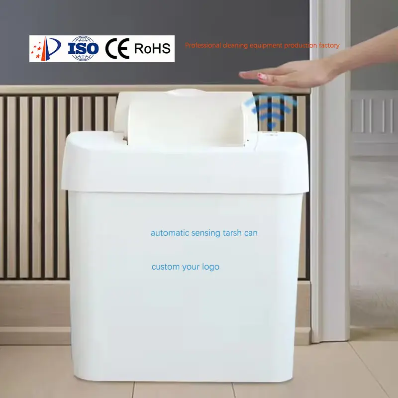 Bote de basura de hotel de cocina de baño inteligente con Sensor de plástico personalizado de gran capacidad 2024