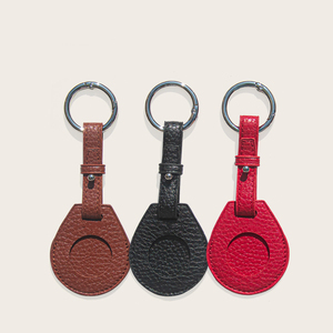 Étui de protection portable en PU avec porte-clés, anti-perte et séchage rapide, pour support de collier <span class=keywords><strong>AirTag</strong></span> pour chien et chat - Product Image 1