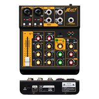 Console de mixage audio 4 canaux Mini4 en métal 48V à prix abordable pour DJ, enregistrement, diffusion en direct, karaoké familial et KTV