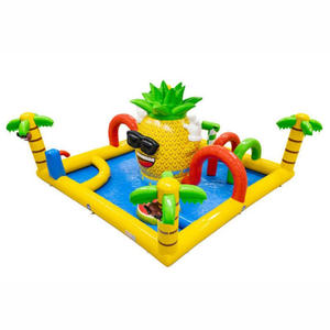Castillo Inflable Acuático con Tobogán, Piscina, Pistola de Agua y Juegos Deportivos para Niños, Estilo Piña - Product Image 4
