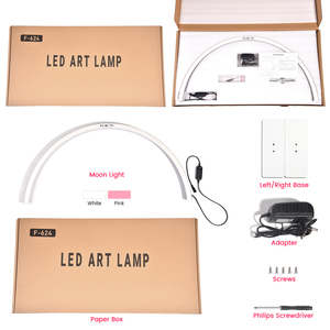 โคมไฟตั้งโต๊ะรูปพระจันทร์ครึ่งเสี้ยว 25W ปรับอุณหภูมิสีได้ ไฟ LED สำหรับต่อขนตา โต๊ะทำงานเสริมสวย - Product Image 5