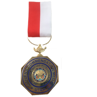Pin de Élite Personalizado, Medalla de Oro Tradicional Moderna, Cinta Roja, Blanca y Azul, Hierro Electrochapado, Esmalte Suave, Coleccionable, Decoración para el Hogar