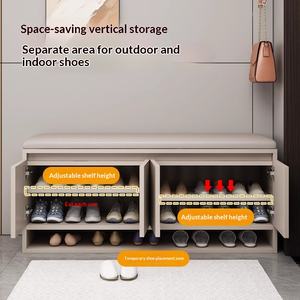 <span class=keywords><strong>Meuble</strong></span> à chaussures moderne de luxe en bois avec siège, élégant organisateur <span class=keywords><strong>pour</strong></span> le rangement des chaussures dans la cuisine, étagère à chaussures - Product Image 2