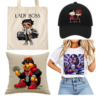 Transferts thermiques DTF de dessins animés sans MOQ pour t-shirts, vente en gros, impression sérigraphique, directement de l'usine chinoise