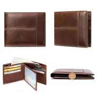 Boshiho-cartera de cuero genuino con bloqueo RFID para hombre, billetera minimalista de cuero de Caballo Loco, gran oferta