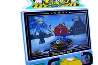 Simulateur de vélo à pièces pour enfants, jeu d'arcade de course, machine de jeu en métal et plastique, anglais, 2 joueurs, garantie 1 an