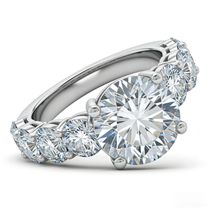 Anillo de Clúster Clásico Personalizado en Plata Chapada en Oro de 14k con Diamante Cultivado en Laboratorio para Bodas y Fiestas - Product Image 2