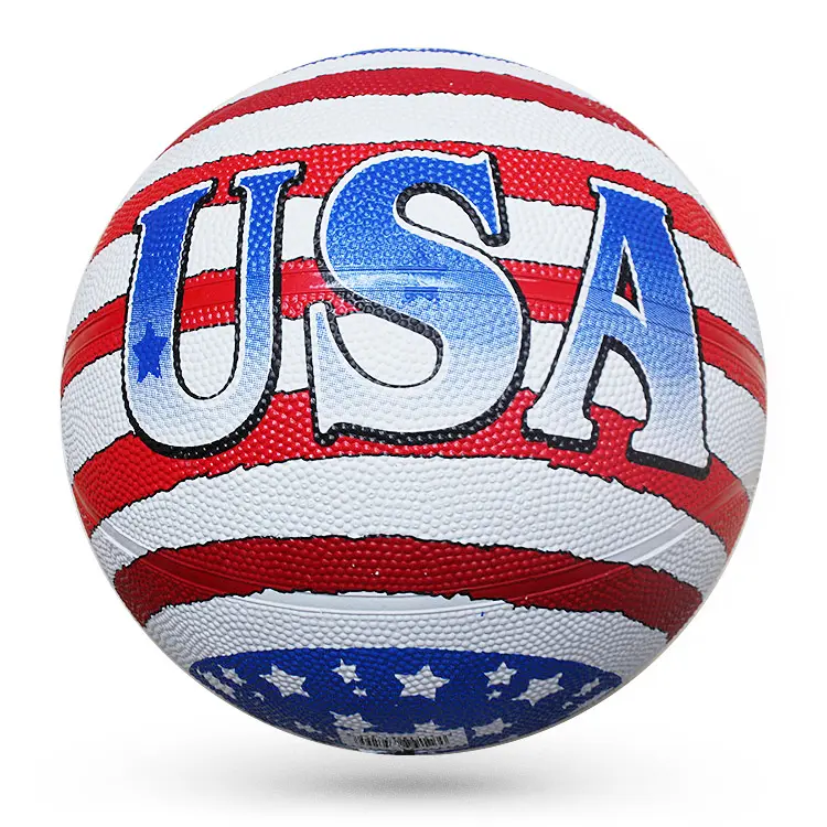 Флаг США Печатный стандартный размер 7 Детский рекламный резиновый Баскетбол для развлечений