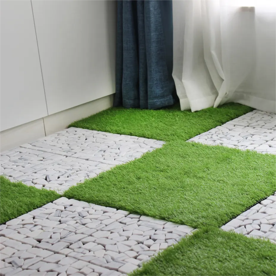 Eenvoudig Schoon Composiet Grasvloer Dek Voor Villa Speeltuin Nieuw Ontwerp Kunstmatig In Elkaar Grijpende Grastegels