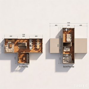 Maisonnette entièrement meublée à 2 étages, hôtel-resort, maison préfabriquée en acier, maisons préfabriquées, maisons de luxe pour hôtels, maisons modernes préfabriquées - Product Image 2