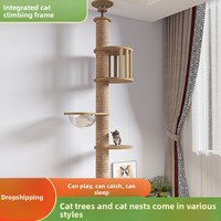 Structure d'escalade pour chat Sky Pillar, plateforme de saut peu encombrante, multi-niveaux intégrés, sisal robuste et épaissi