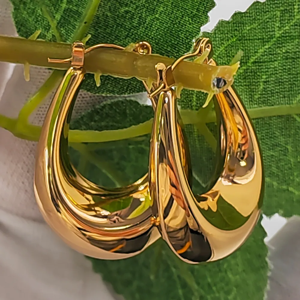 USENSET Minimalist Hoop Circle Earring Woman 2023 New Vintage Gold Color korean Scrub Statement Big Earrings Accessories