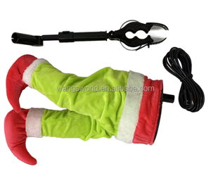Decorazione Natalizia Luminosa con Babbo Natale e <span class=keywords><strong>Grinch</strong></span>, Gambe Oscillanti Elettriche, Divertente e Creativa in Plastica - Product Image 2