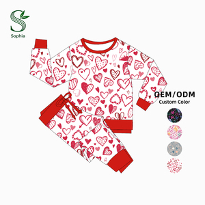 Conjuntos de Ropa Familiar para Niños de Bajo Pedido Mínimo, <span class=keywords><strong>2</strong></span> Piezas, Ropa de Bambú Cómoda para Bebés, Pijamas Casuales, Conjuntos de Pijamas Familiares Navideños - Product Image 2