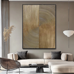Decorazione per la Casa, Rilievo in Gesso Nero Bronzato Fatto a Mano, Arte Murale Vintage, Dipinto Astratto Geometrico con Texture 3D - Product Image 4