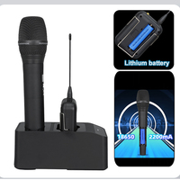 Sistema de Micrófono Inalámbrico Digital UHF Profesional para Karaoke y Conferencias con Base de Carga, Cancelación de Ruido y 100 Canales