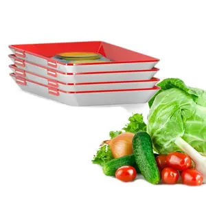 BPA Free Food Preservation Trays with Plastic Lid Safe Reusable fresh Box food storage for Vegetable Fruit Meat