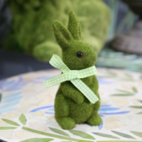 Ruban en velours simulé en résine européenne avec nœud en forme de lapin pour la décoration de la maison, du jardin, du balcon, de la fenêtre, de Pâques