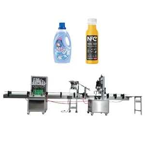 6 Nozzle conveyor belt mechanical liquid filling essence pesticide bottling magnetic pump filling cap tightening machine