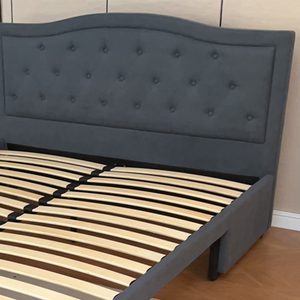 Modern Upholstered Queen Size <b>Bed</b> Frame <b>with</b> <b>Storage</b> Fabric Soft <b>Bed</b> Design for Bedroom Furniture - Product Image 3