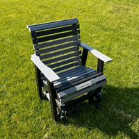 Kursi Dek Desain Kontemporer dari Kayu Polimer Warna Kustom dengan Penyangga Aluminium HDPE untuk Penggunaan di Taman & Ruang Makan, Furnitur Luar Ruangan