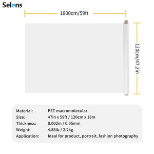 Selens-Lámina de filtro de gel <span class=keywords><strong>para</strong></span> iluminación de difusión, 1,2x18m, 47x708 pulgadas, rollo de papel difusor blanco <span class=keywords><strong>para</strong></span> fotografía de retrato de <span class=keywords><strong>estudio</strong></span> - Product Image 6