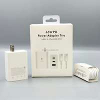 Chargeur secteur 65W PD avec technologie PPS, double ports USB-C et USB-A, adaptateur de voyage de bureau pour solutions de charge Samsung Ast