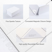Boîte cadeau pliable magnétique en papier rigide blanc recyclable avec impression personnalisée de luxe, fermeture magnétique, avec logo