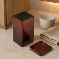 Boîte en métal carrée personnalisée pour le stockage de bonbons et de biscuits, emballage cadeau en métal recyclable avec présentoir promotionnel et commandes personnalisées acceptées