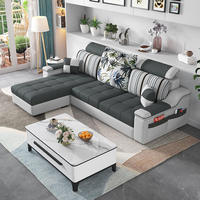 Ensemble Canapé en Tissu Grand Format Style Nordique Moderne Simple Modulable pour Petite Famille ou Logement Locatif, Combinaison Multi-Styles Salon
