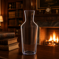 Carafe à vin en verre en forme d'horloge de sable avec épaule angulaire, carafe en cristal sans plomb, corps conique, pichet à taille fine pour bar à domicile
