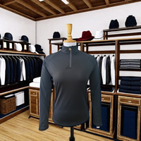 2024 nouvelles femmes équitation couche de Base à manches longues demi fermeture éclair équitation chemise couche de Base vêtements équestres en gros