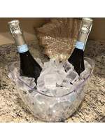 Seau à glace en acrylique transparent de 4L/8L, seau refroidisseur de vin en plastique de qualité alimentaire pour bouteilles de champagne, de bière et de boisson, 1 paquet
