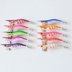 Topline calamar Jig señuelo de pesca nuevo estilo luminoso <span class=keywords><strong>Yamashita</strong></span> 10 unids/pack 3 #3,5 # Egi bolsa camarón de madera Egi calamar Jig gancho - Product Image 5