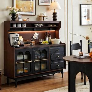 Buffet mural en bois massif de style mid-century, gain de place, salon, bar <span class=keywords><strong>à</strong></span> domicile, rangement pour <span class=keywords><strong>machine</strong></span> <span class=keywords><strong>à</strong></span> <span class=keywords><strong>café</strong></span> - Product Image 2