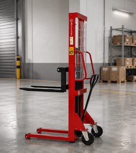 Apilador Manual Hidráulico DXX-4.24-FCOJKC de 1000 kg, Rojo, para Uso en Interiores, con Ruedas de Goma - Product Image 1