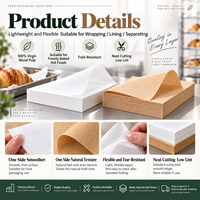 Papier d'emballage alimentaire en pure pâte de bois vierge, blanc naturel, pour l'emballage alimentaire, la doublure intérieure et le séparateur de produits