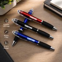 Stylo publicitaire 3-en-1 de haute qualité avec logo personnalisé, écran tactile LED, pour la formation des employés, les cadeaux clients et les événements d'entreprise