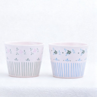 Mug à café en céramique à motifs floraux mignons, 209 ml, compatible micro-ondes, vaisselle contemporaine pour la maison