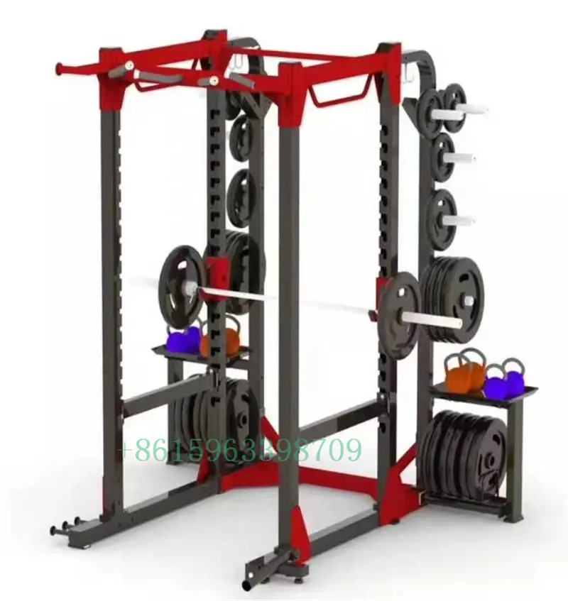 Đa chức năng điện Squat Rack thương mại Thiết bị tập thể dục cho phòng tập thể dục với 140 kg trọng lượng Stack